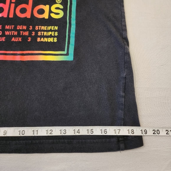 Adidas Women's Black Tee Rainbow Graphic Classic Brand Logo Shirt, sz SM - Picture 6 of 9